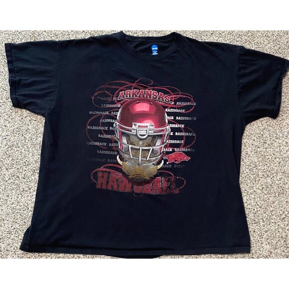 Arkansas Razorback Hawgball Football Black Red Shirt Size 3XL Short Sleeve NCAA - Picture 1 of 4